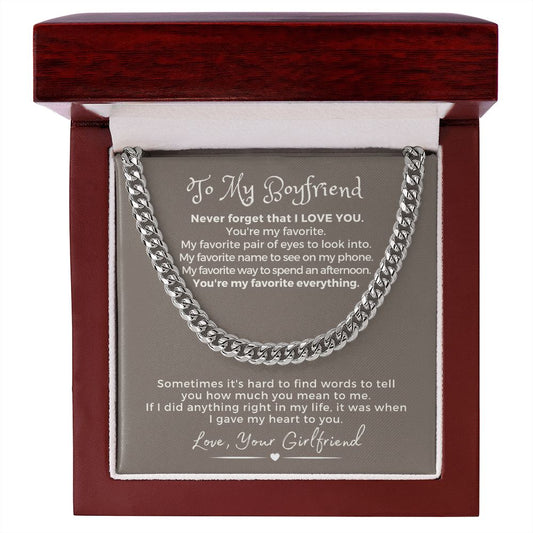 Gift For Boyfriend | My Heart Cuban Link Necklace 0775T4C