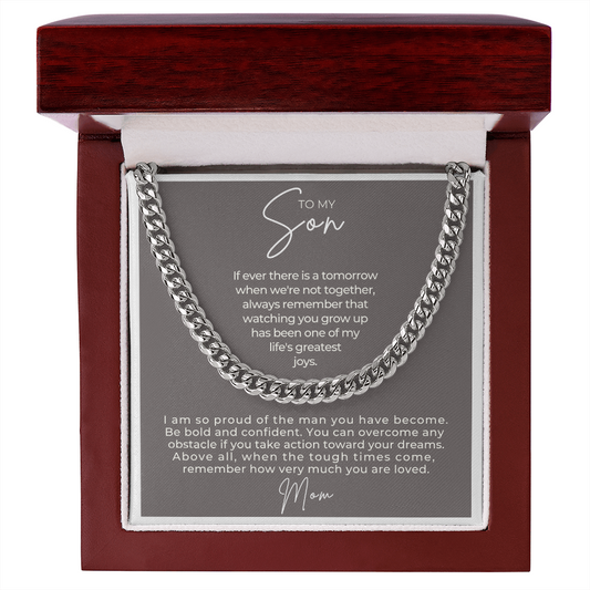 Gift for Adult Son From Mom | So Proud Cuban Link Chain 0594T13