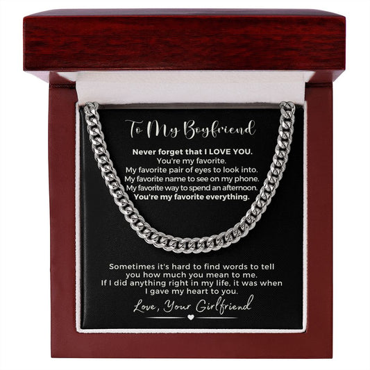 Gift For Boyfriend | My Heart Cuban Link Necklace 0775T1C