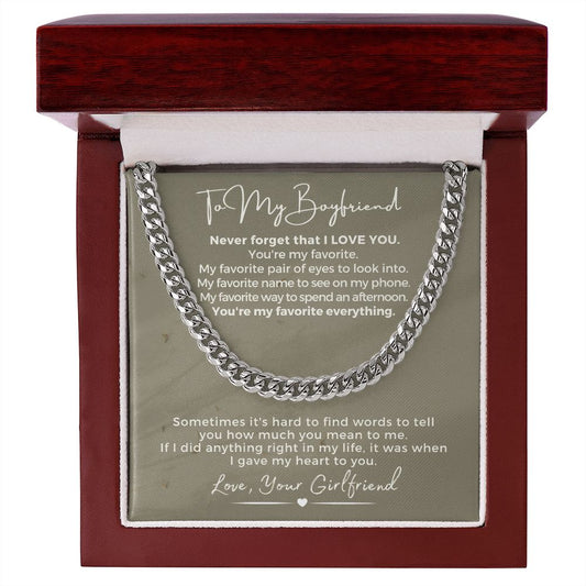 Gift For Boyfriend | My Heart Cuban Link Necklace 0775T8C