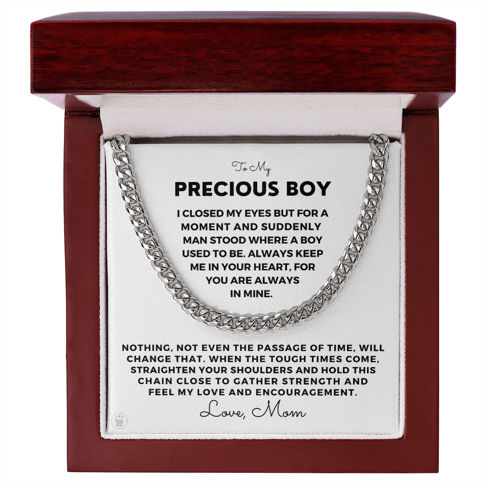 Gift for Adult Son From Mom | In Your Heart Cuban Link Chain 0596T3