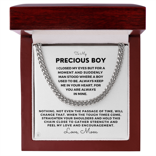 Gift for Adult Son From Mom | In Your Heart Cuban Link Chain 0596T3