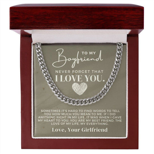 Gift For Boyfriend | Love Of My Life Cuban Link Chain 0770T8C