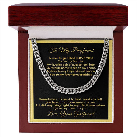 Gift For Boyfriend | My Heart Cuban Link Necklace 0775T7C