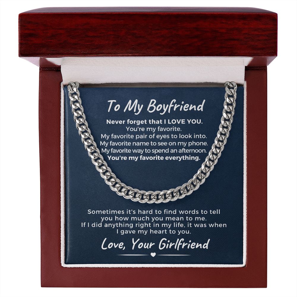 Gift For Boyfriend | My Heart Cuban Link Necklace 0775T11C