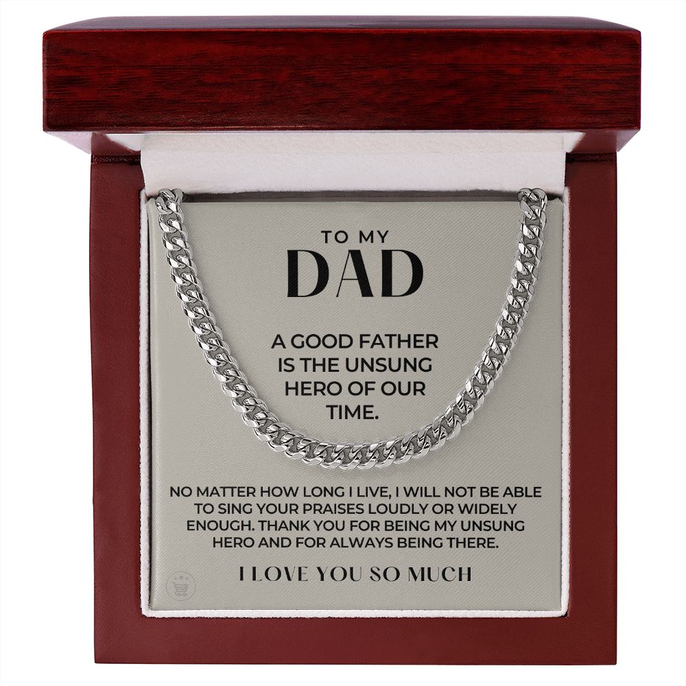 Gift For Dad | My Hero Cuban Link Chain 0663T3