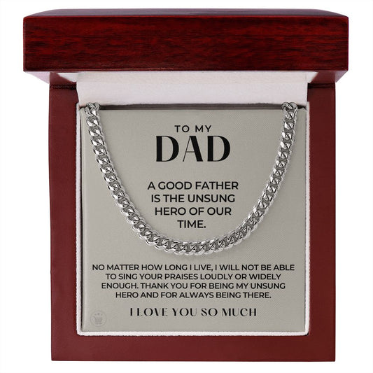 Gift For Dad | My Hero Cuban Link Chain 0663T3