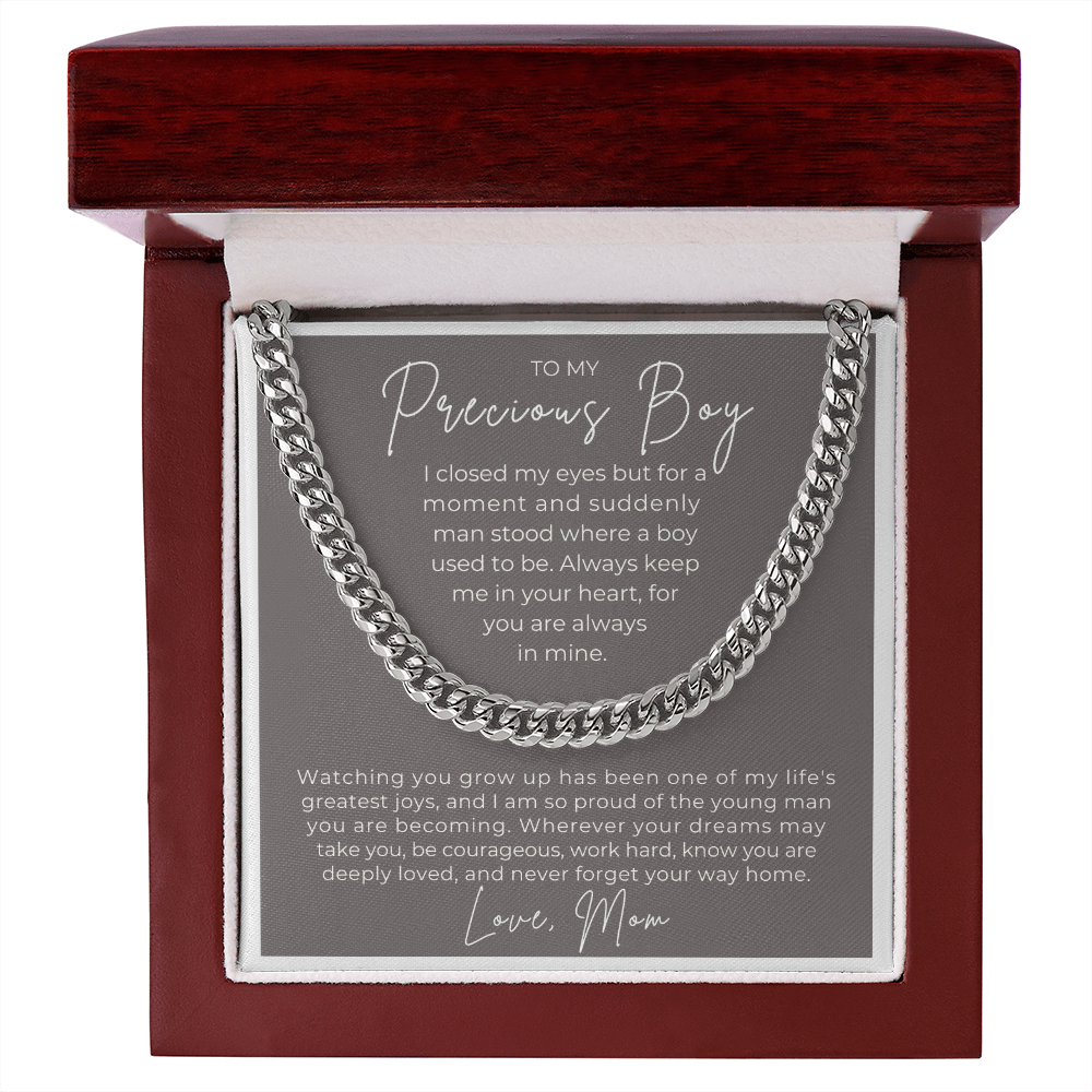 Gift for Adult Son From Mom | Your Way Home Cuban Link Chain 0597T13