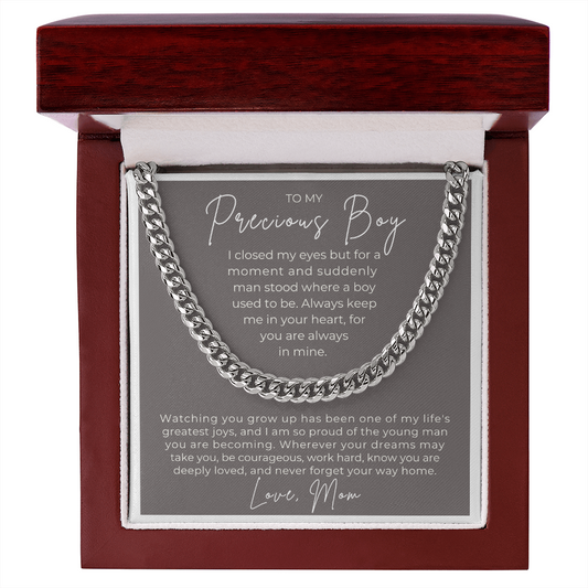 Gift for Adult Son From Mom | Your Way Home Cuban Link Chain 0597T13