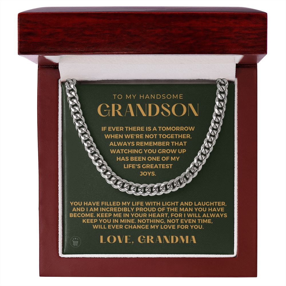 Grandson Gift from Grandma | In Your Heart Cuban Link Chain 0617T13