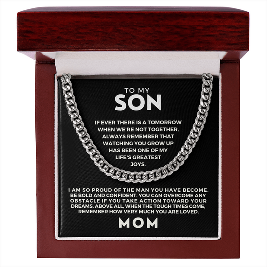Gift for Adult Son From Mom | So Proud Cuban Link Chain 0594T5