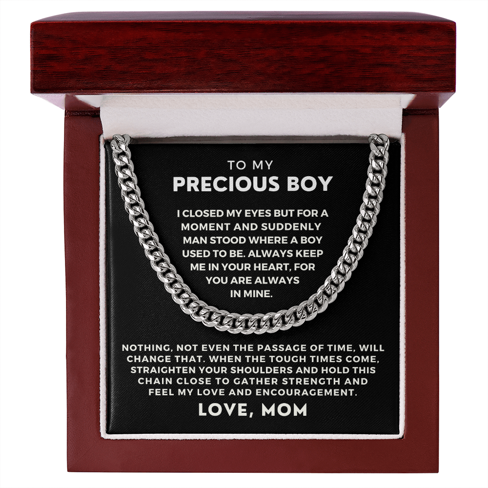 Gift for Adult Son From Mom | In Your Heart Cuban Link Chain 0596T5