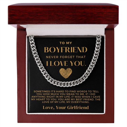 Gift For Boyfriend | Love Of My Life Cuban Link Chain 0770T6C