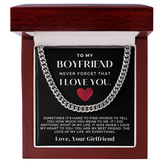 Gift For Boyfriend | Love Of My Life Cuban Link Chain 0770T5C