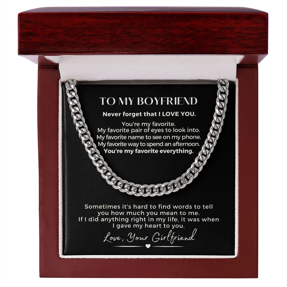 Gift For Boyfriend | My Heart Cuban Link Necklace 0775T5C