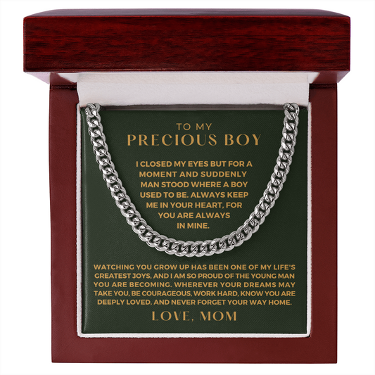 Gift for Adult Son From Mom | Your Way Home Cuban Link Chain 0597T14