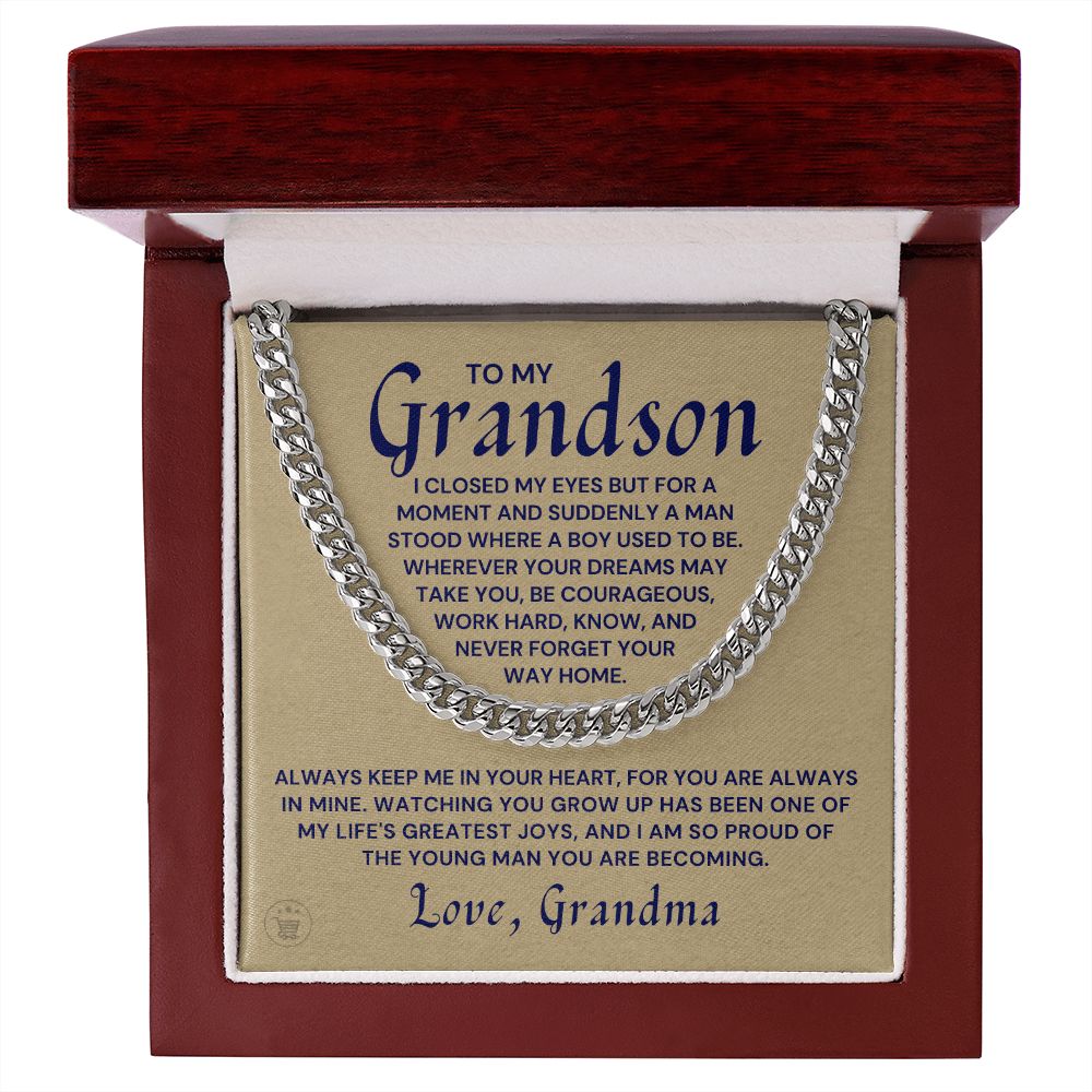 Grandson Gift from Grandma | Your Way Home Cuban Link Chain 0613T9