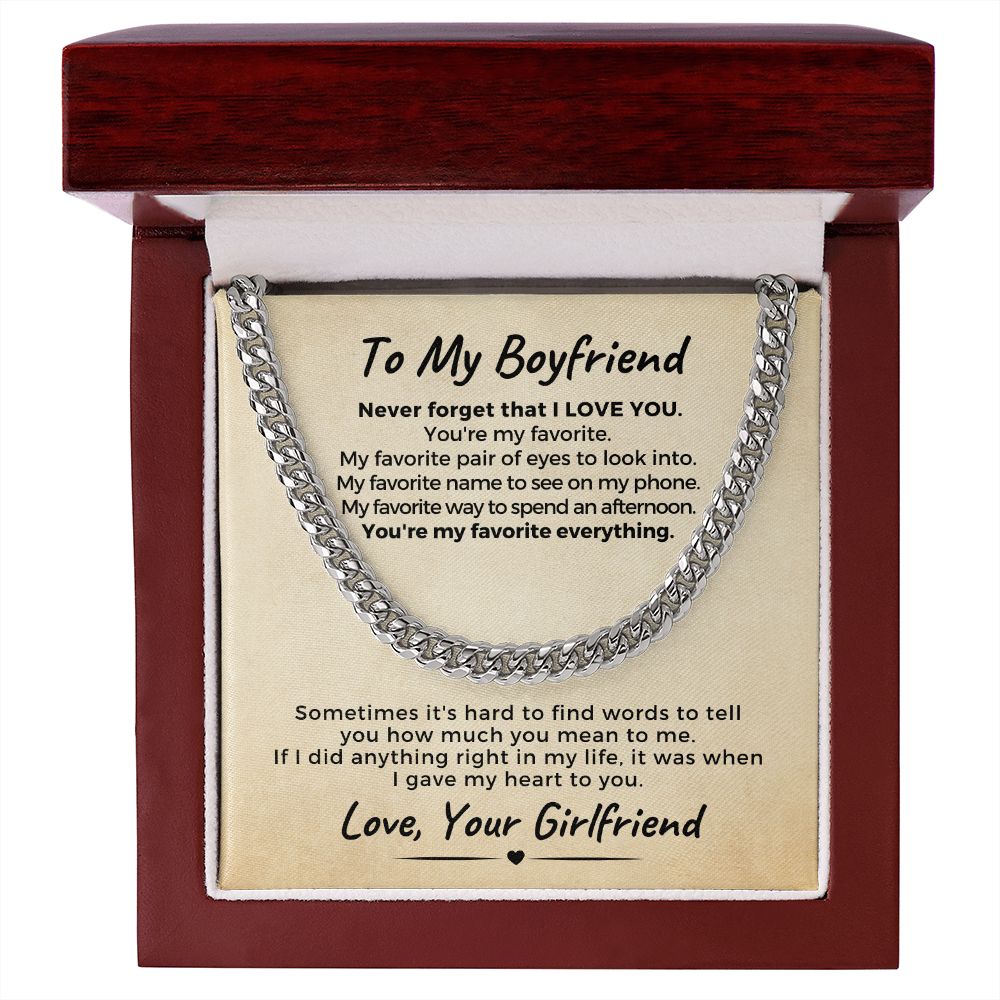 Gift For Boyfriend | My Heart Cuban Link Necklace 0775T10C