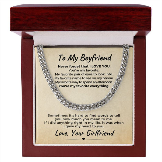 Gift For Boyfriend | My Heart Cuban Link Necklace 0775T10C