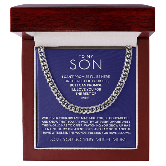Gift for Adult Son From Mom | Greatest Joys Cuban Link Chain 0595T15