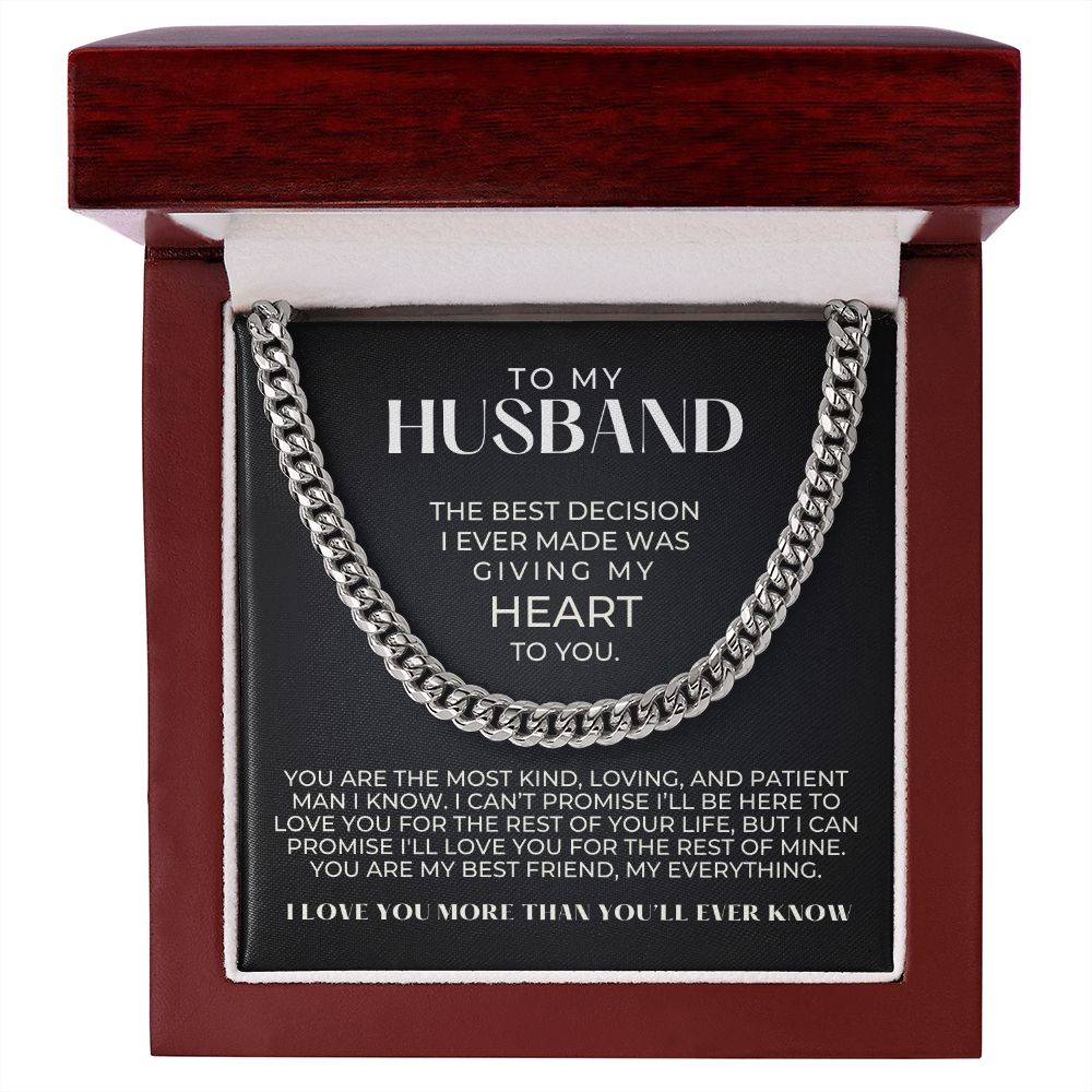 Gift For Husband | Promise Cuban Link Chain 0692T4