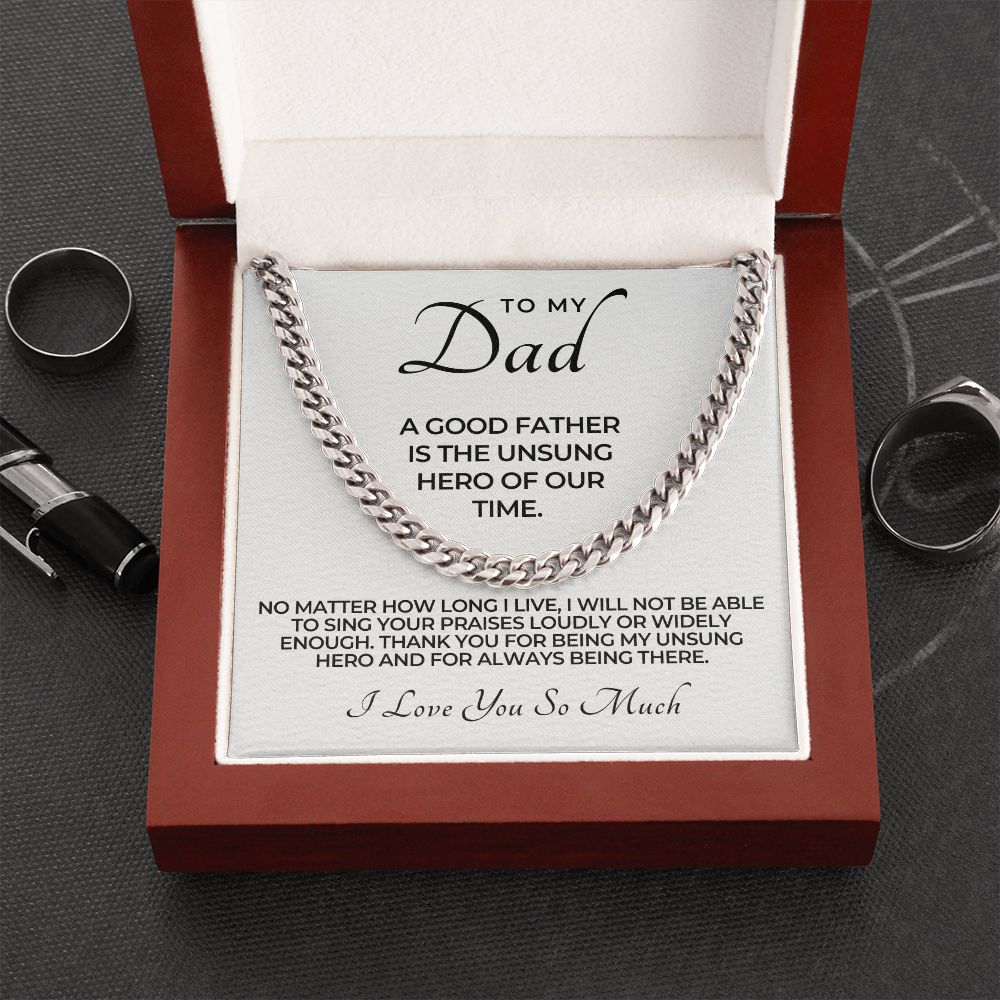 Gift For Dad | My Hero Cuban Link Chain 0663T1