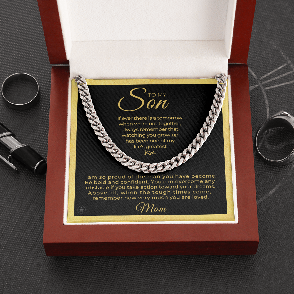 Gift for Adult Son From Mom | So Proud Cuban Link Chain 0594T12