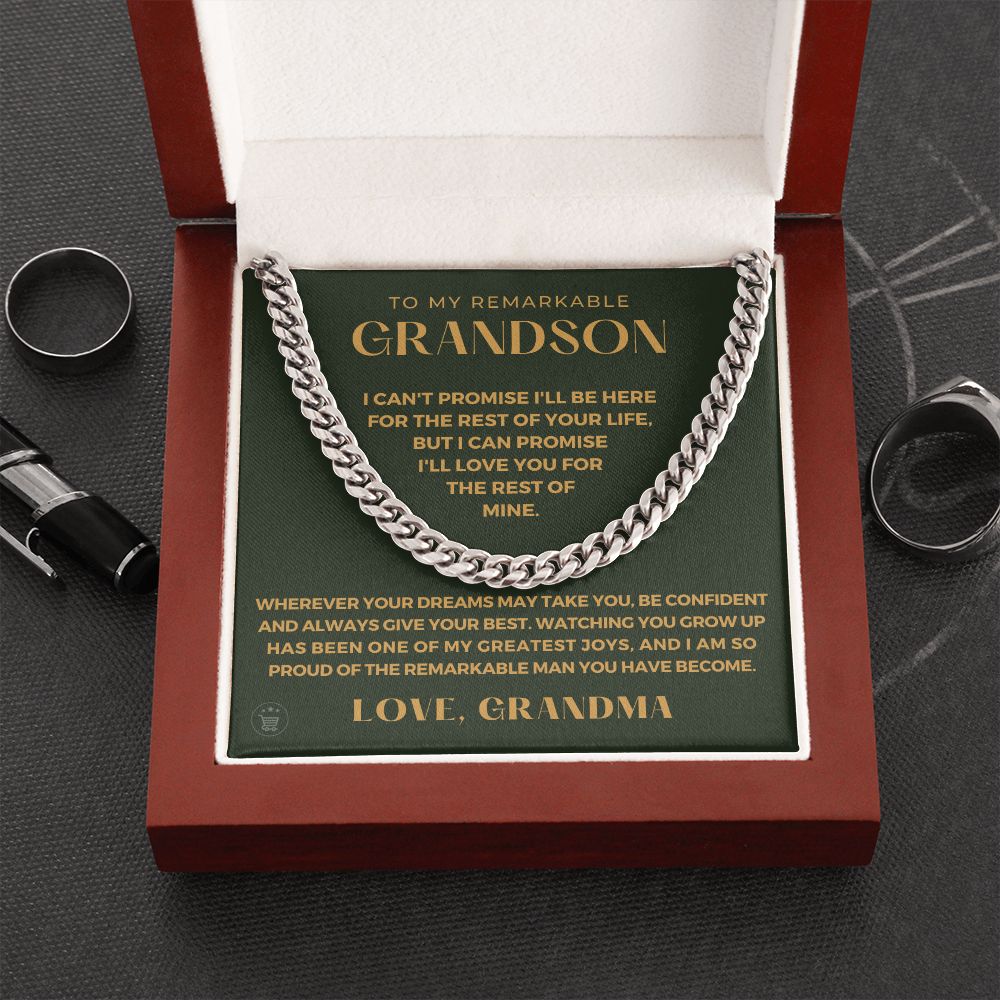 Grandson Gift from Grandma | So Proud Cuban Link Chain 0615T13