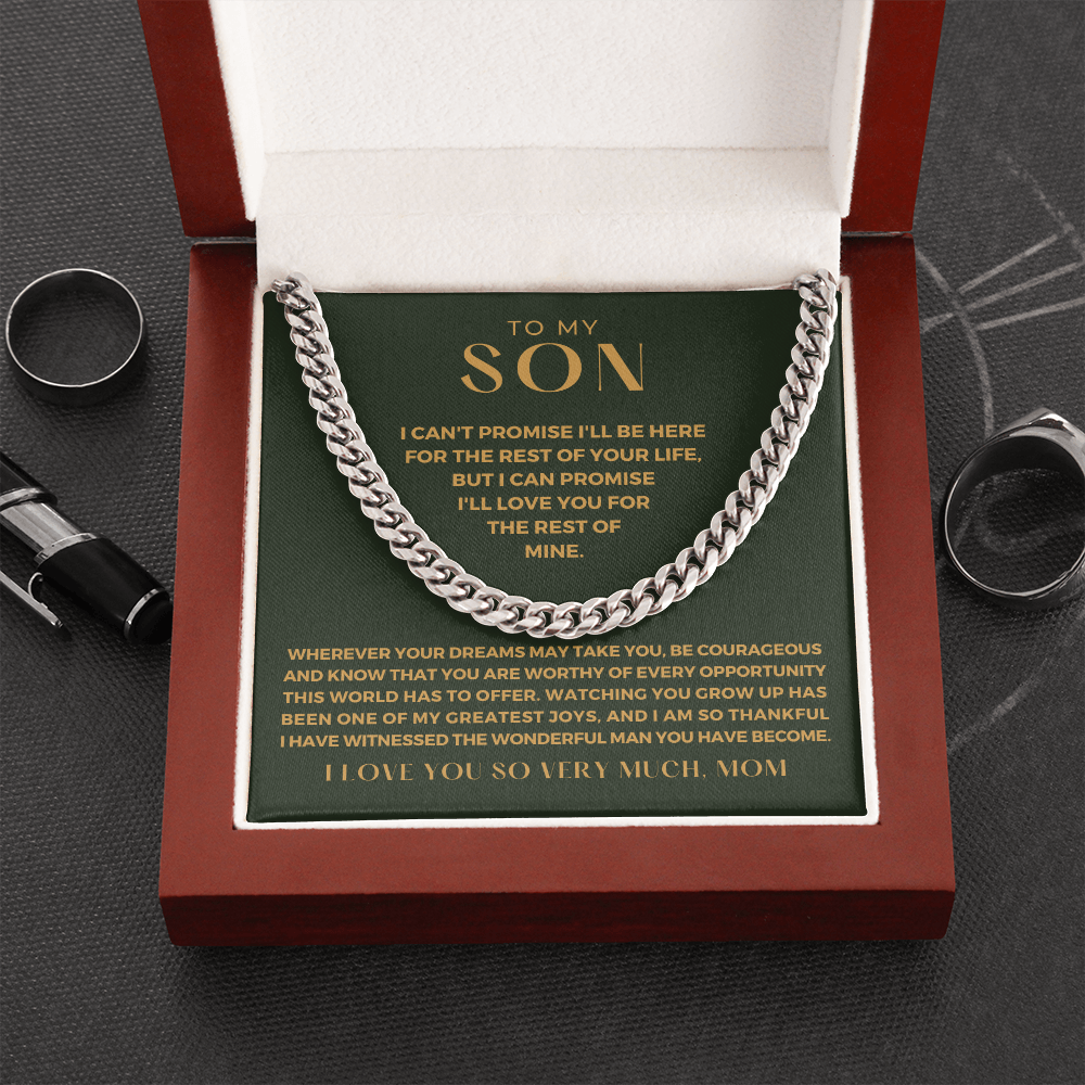 Gift for Adult Son From Mom | Greatest Joys Cuban Link Chain 0595T14