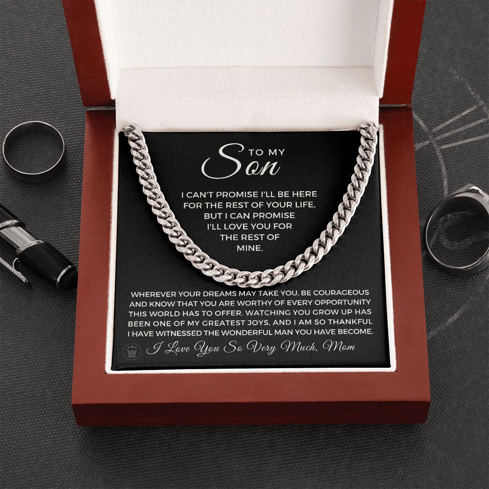Gift for Adult Son From Mom | Greatest Joys Cuban Link Chain 0595T18