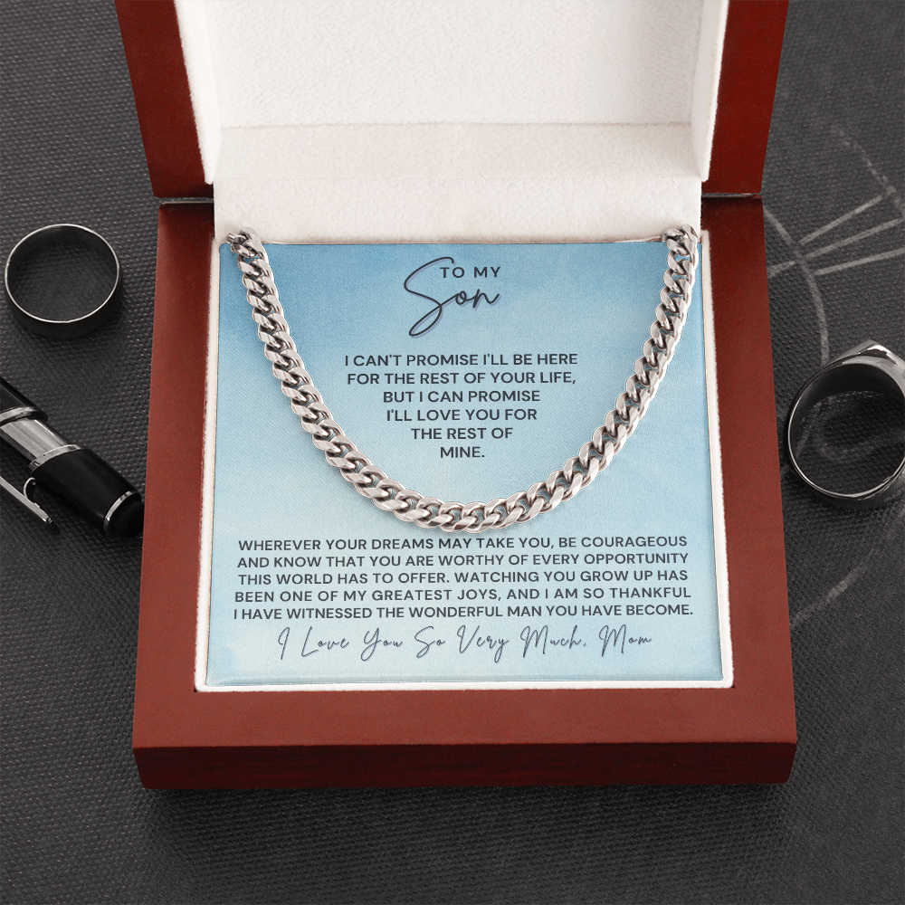 Gift for Adult Son From Mom | Greatest Joys Cuban Link Chain 0595T10
