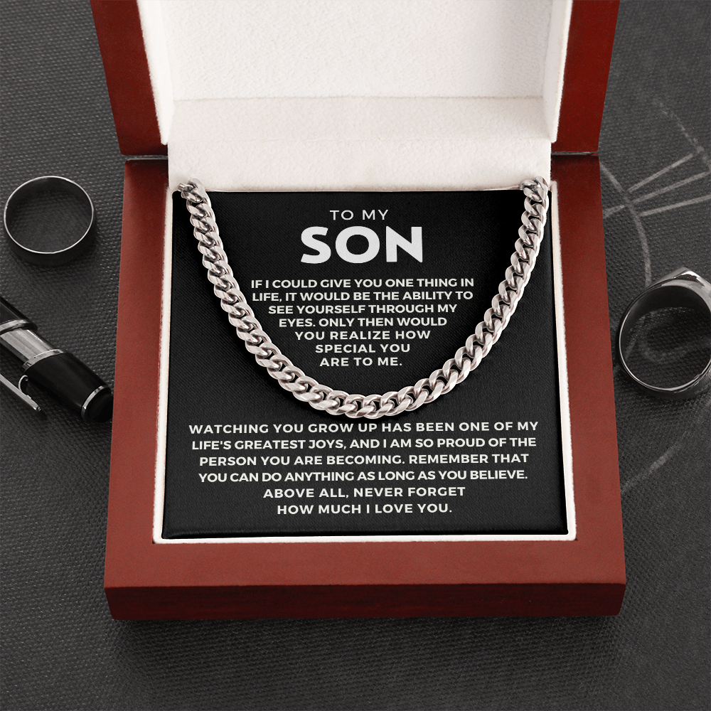 Gift for Adult Son From Mom | Special Cuban Link Chain 0593T5