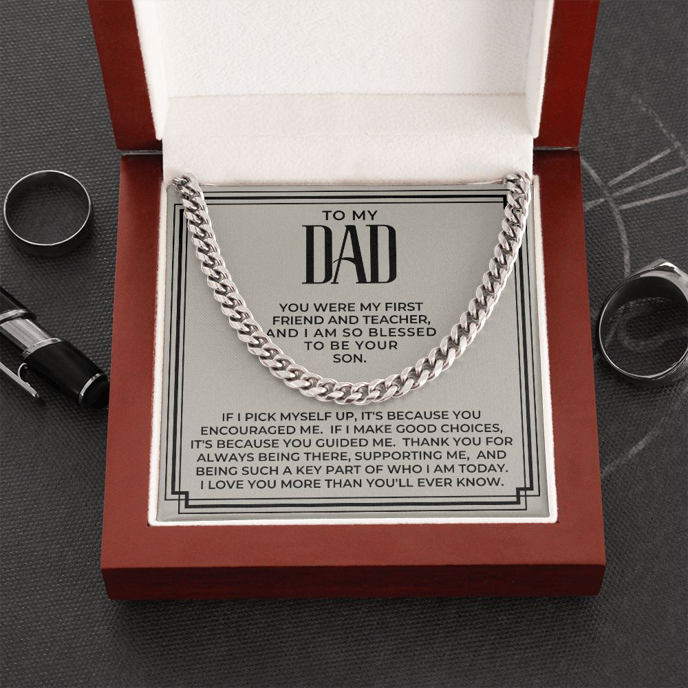 Gift For Dad From Son | Because Of You Cuban Link Chain 0330T10