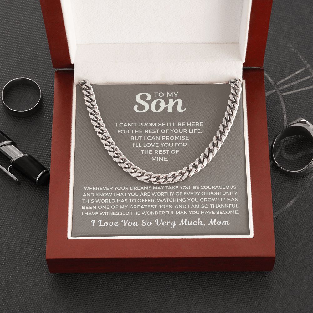 Gift for Adult Son From Mom | Greatest Joys Cuban Link Chain 0595T17