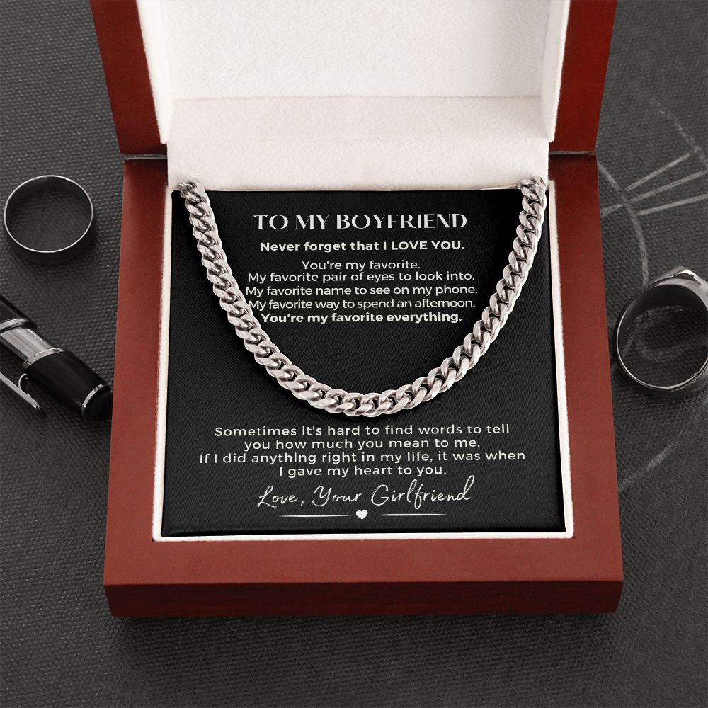 Gift For Boyfriend | My Heart Cuban Link Necklace 0775T5C
