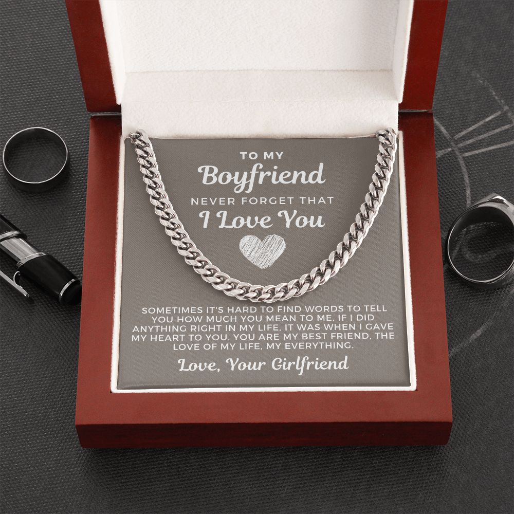 Gift For Boyfriend | Love Of My Life Cuban Link Chain 0770T2C