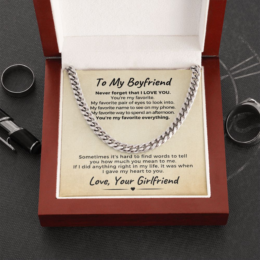 Gift For Boyfriend | My Heart Cuban Link Necklace 0775T10C