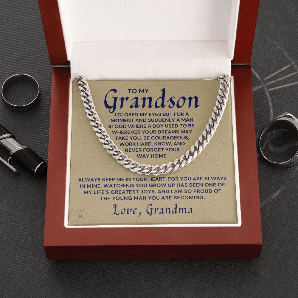 Grandson Gift from Grandma | Your Way Home Cuban Link Chain 0613T9