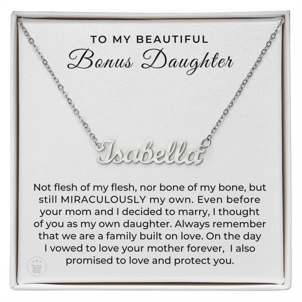 Stepdaughter Wedding Gift | On This Day Name Necklace 0718T2N