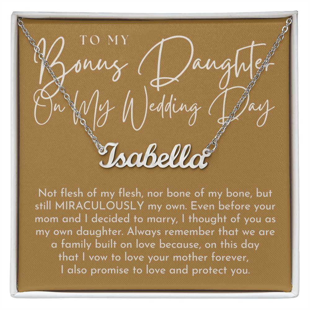 Stepdaughter Wedding Gift | On This Day Name Necklace 0555T3N