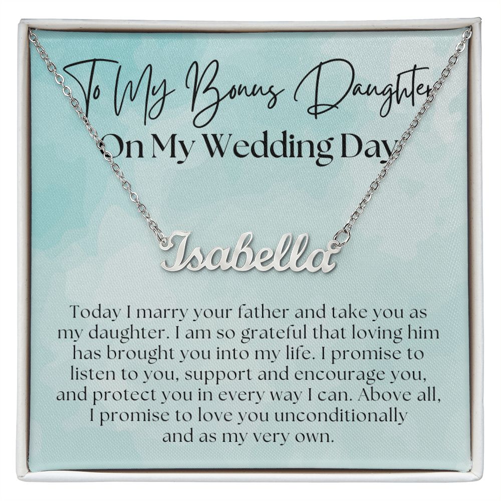 Stepdaughter Wedding Gift | Promise Name Necklace 0551T11N