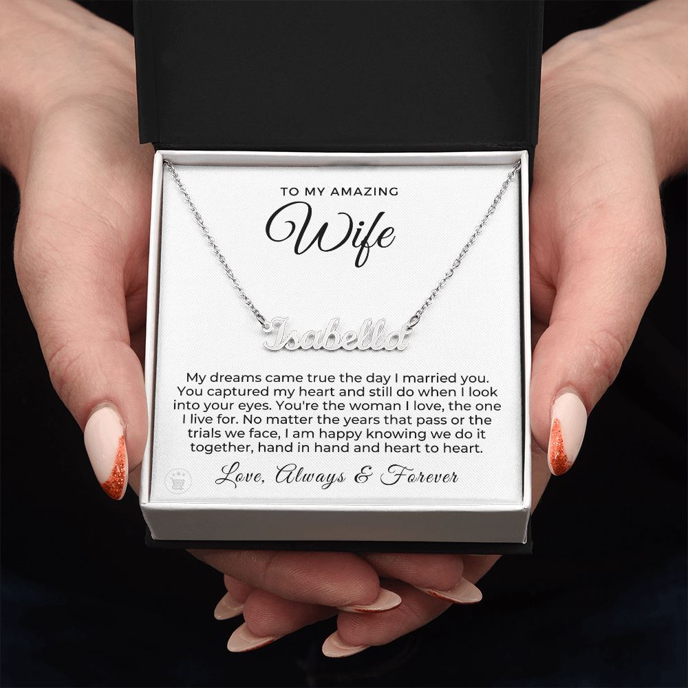 Gift For Wife | I Live For Name Necklace 0719T2NN