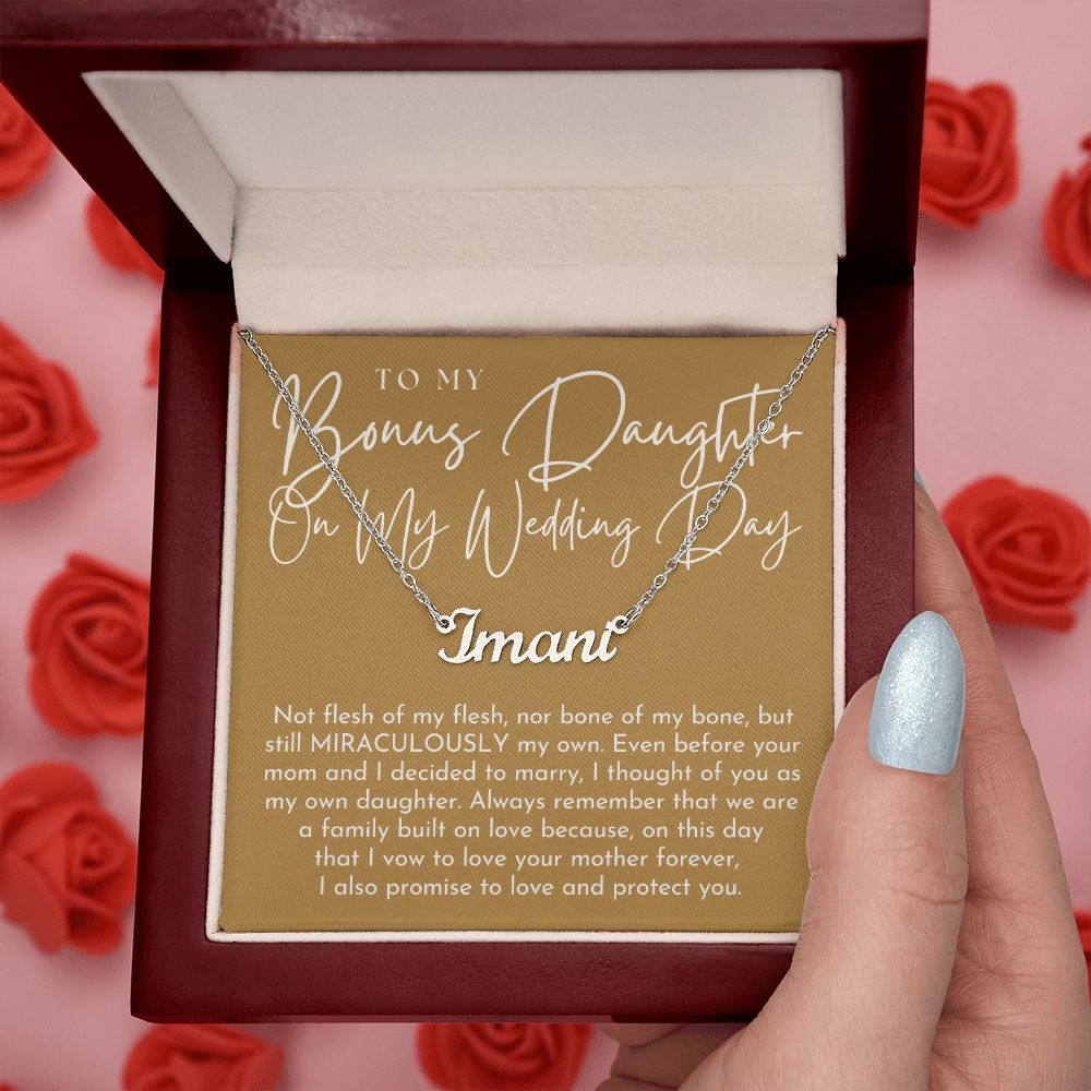 Stepdaughter Wedding Gift | On This Day Name Necklace 0555T3N
