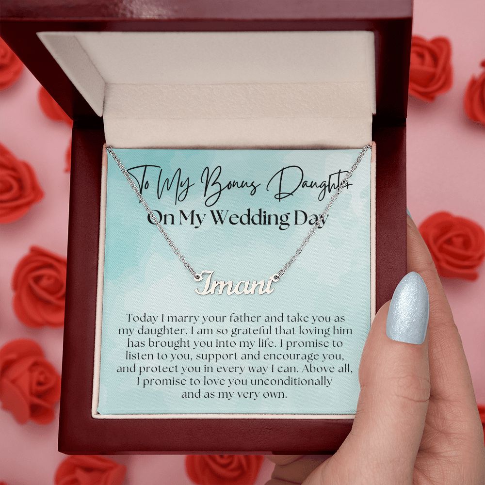 Stepdaughter Wedding Gift | Promise Name Necklace 0551T11N