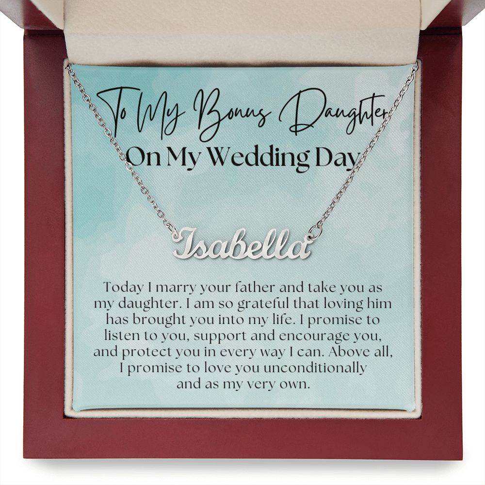 Stepdaughter Wedding Gift | Promise Name Necklace 0551T11N