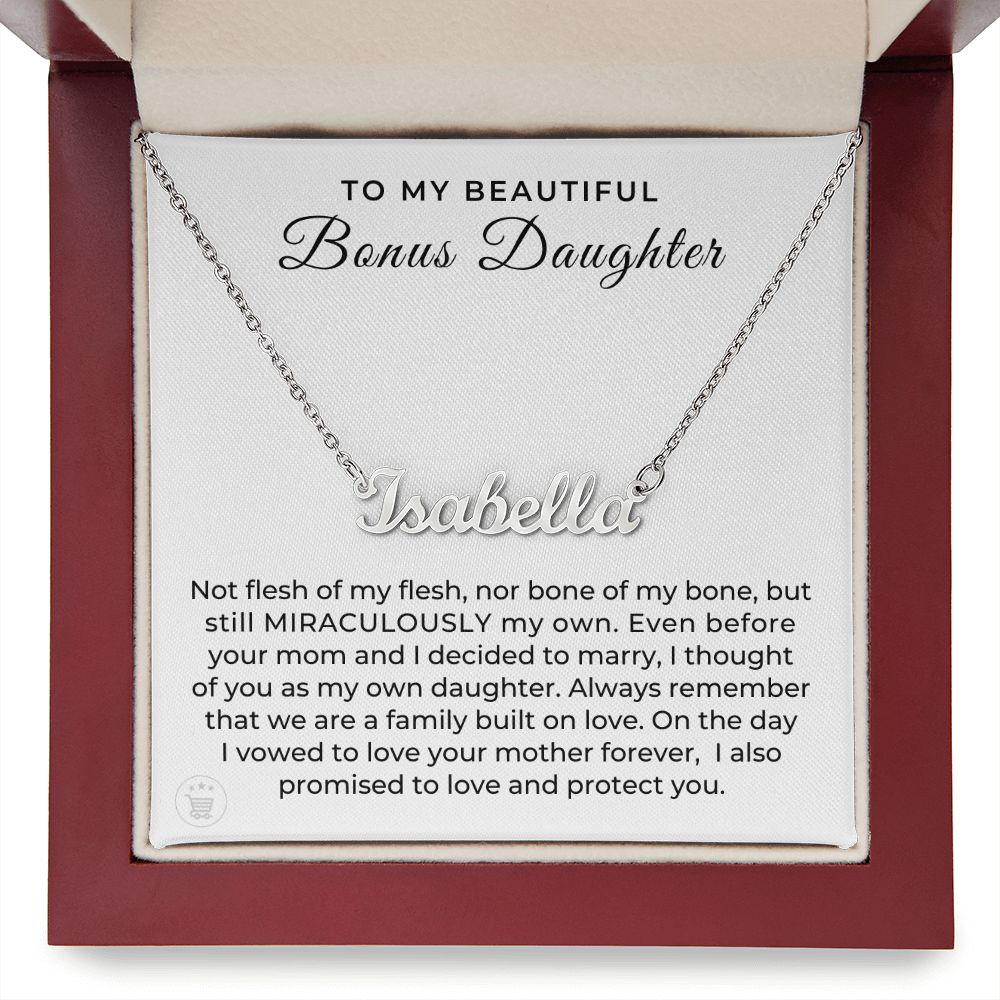 Stepdaughter Wedding Gift | On This Day Name Necklace 0718T2N