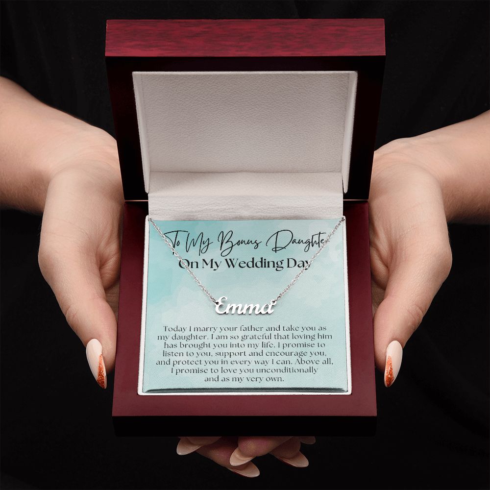 Stepdaughter Wedding Gift | Promise Name Necklace 0551T11N