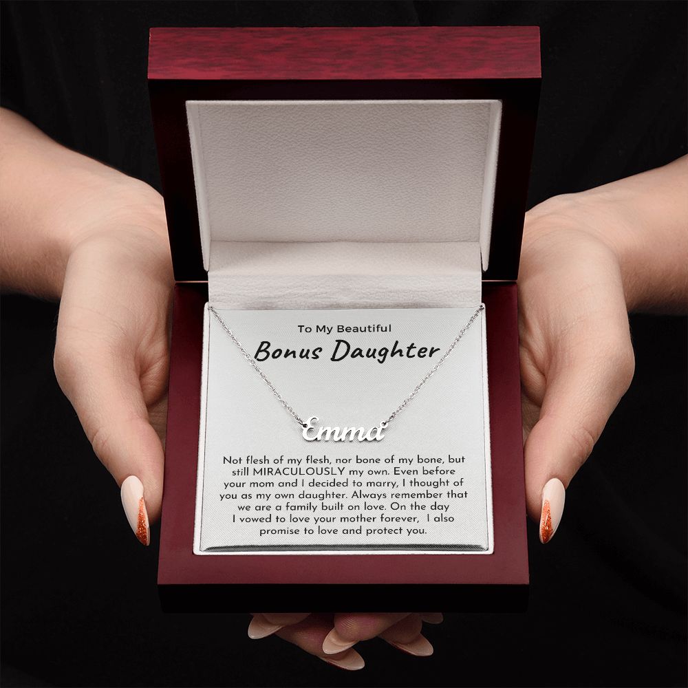 Stepdaughter Wedding Gift | On This Day Name Necklace 0718T1N