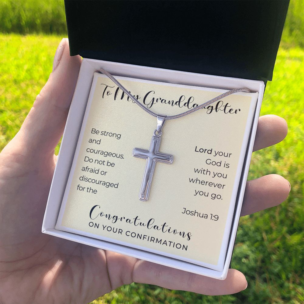 Confirmation Gift For Girl | Be Strong Cross Necklace 0821SSCN