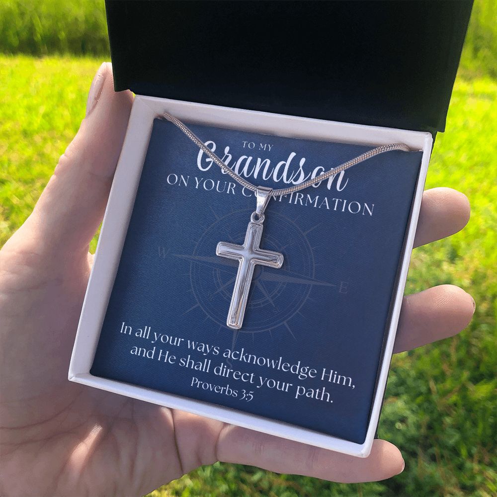 Confirmation Gift For Boy | Your Path Cross Necklace 0800SSCN